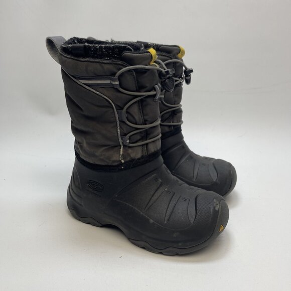 Keen Waterproof Boots Youth 1 Lumi Round Toe Logo Warm Winter -40 Walking Hike - Picture 1 of 13